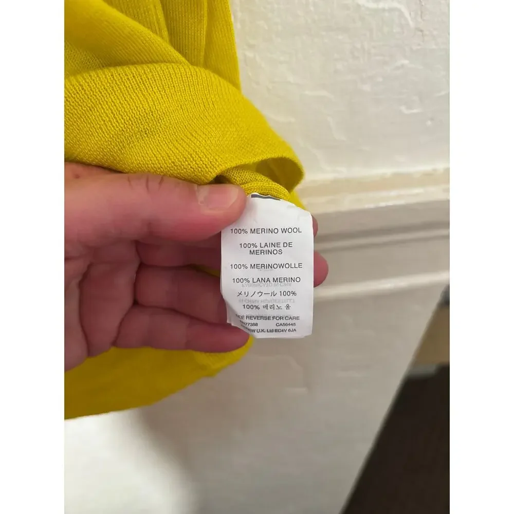 J.Crew Merino Wool Sweater Women’s Large Bright Yellow Crewneck